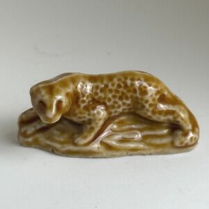 Wade Whimsies Leopard Honey Figurine Vintage Brown Spots Cat/Wildlife Collection